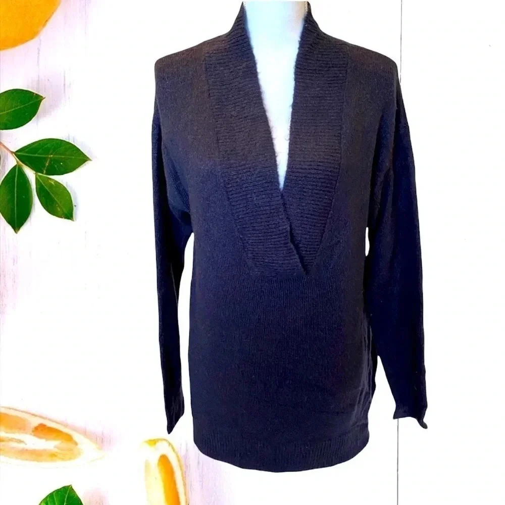 RDI Deep Plunge V-Neck Sweater Pullover Top Blouse